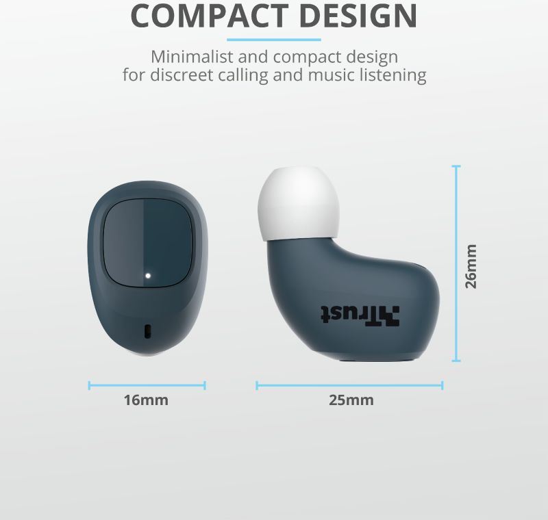 Trust Nika Compact Bluetooth Wireless Earphones Blauw afbeelding 9