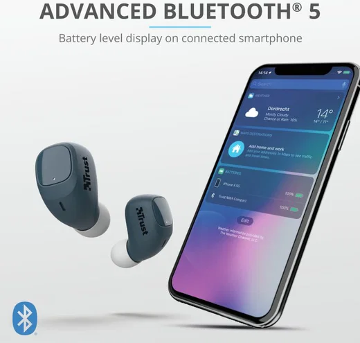 Trust Nika Compact Bluetooth Wireless Earphones Blauw afbeelding 10
