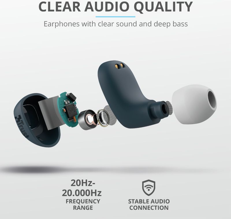Trust Nika Compact Bluetooth Wireless Earphones Blauw afbeelding 11