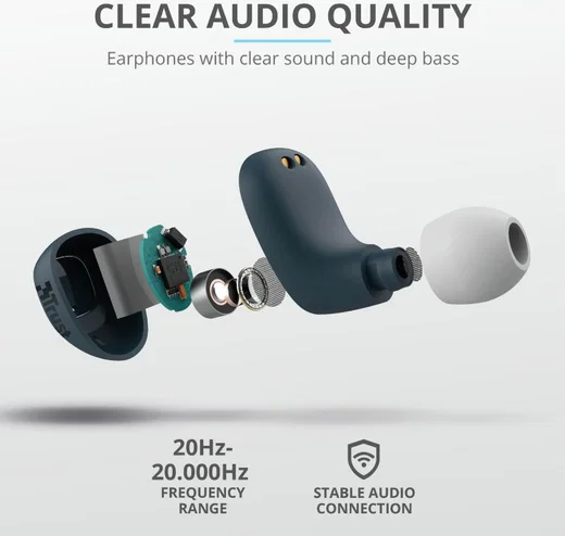 Trust Nika Compact Bluetooth Wireless Earphones Blauw afbeelding 11