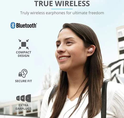 Trust Nika Compact Bluetooth Wireless Earphones Roze afbeelding 6