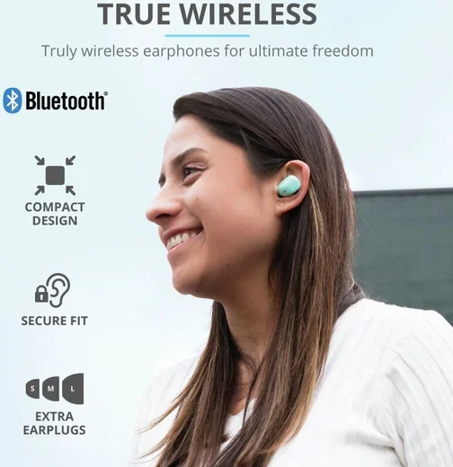 Trust Nika Compact Bluetooth Wireless Earphones Mint afbeelding 6
