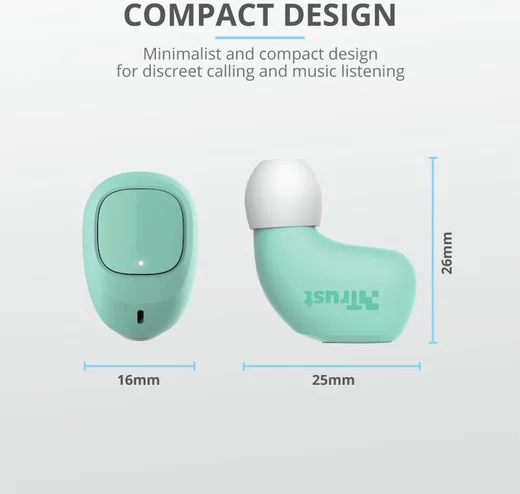 Trust Nika Compact Bluetooth Wireless Earphones Mint afbeelding 7