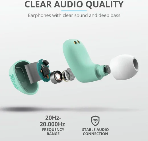 Trust Nika Compact Bluetooth Wireless Earphones Mint afbeelding 8