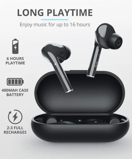 Trust Nika Touch Bluetooth In-Ear Volledig Draadloze Oordopjes Zwart afbeelding 7