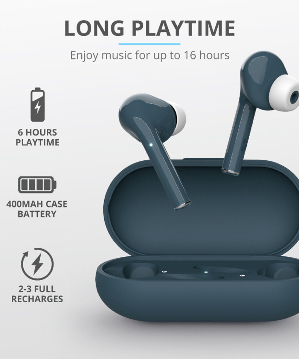 Trust Nika Touch Bluetooth In-Ear Volledig Draadloze Oordopjes Blauw afbeelding 7