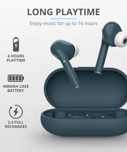 Trust Nika Touch Bluetooth In-Ear Volledig Draadloze Oordopjes Blauw afbeelding 7