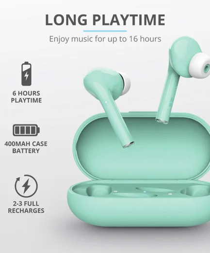 Trust Nika Touch Bluetooth In-Ear Volledig Draadloze Oordopjes Groen afbeelding 7