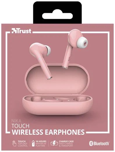 Trust Nika Touch Bluetooth In-Ear Volledig Draadloze Oordopjes Roze afbeelding 15