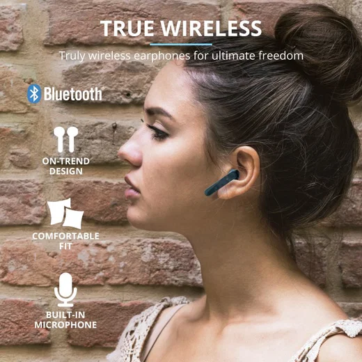 Trust Primo Touch Wireless Bluetooth Earphones Blauw afbeelding 9