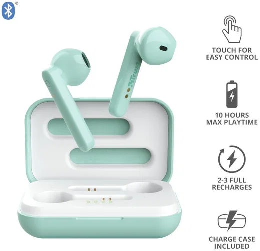 Trust Primo Touch Wireless Bluetooth Earphones Mint Groen afbeelding 8