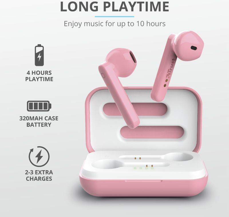 Trust Primo Touch Wireless Bluetooth Earphones Roze afbeelding 10