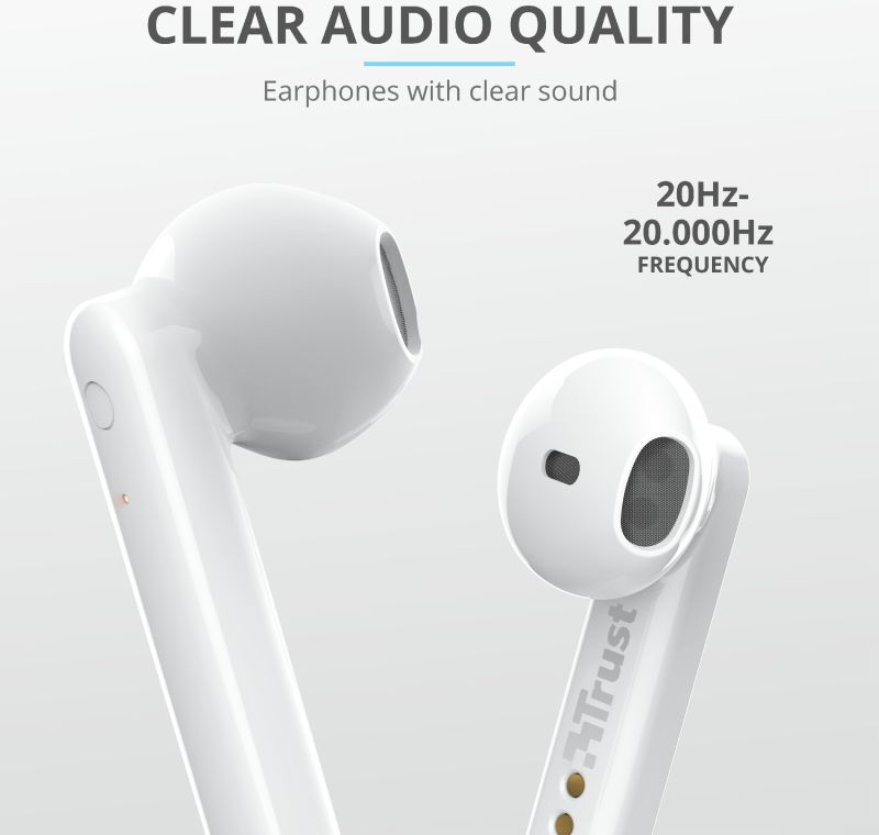 Trust Primo Touch Wireless Bluetooth Earphones Wit afbeelding 11