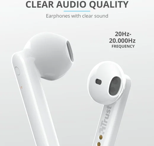 Trust Primo Touch Wireless Bluetooth Earphones Wit afbeelding 11