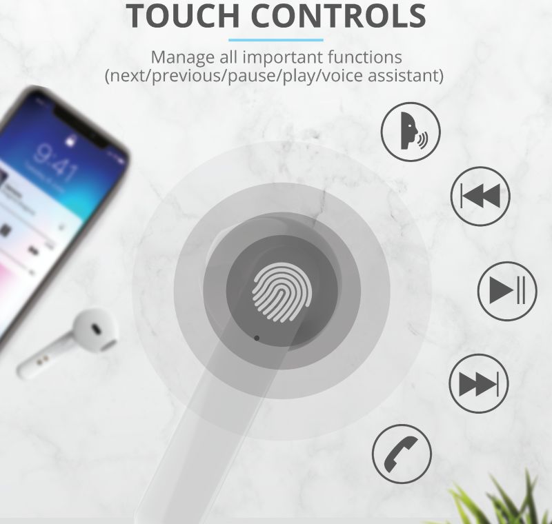 Trust Primo Touch Wireless Bluetooth Earphones Wit afbeelding 13
