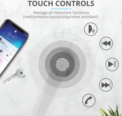Trust Primo Touch Wireless Bluetooth Earphones Wit afbeelding 13