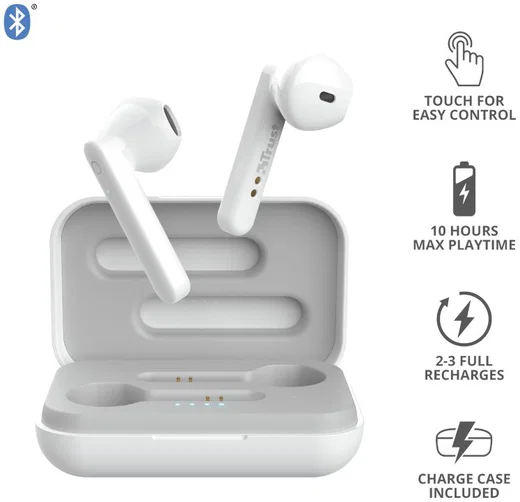 Trust Primo Touch Wireless Bluetooth Earphones Wit afbeelding 8