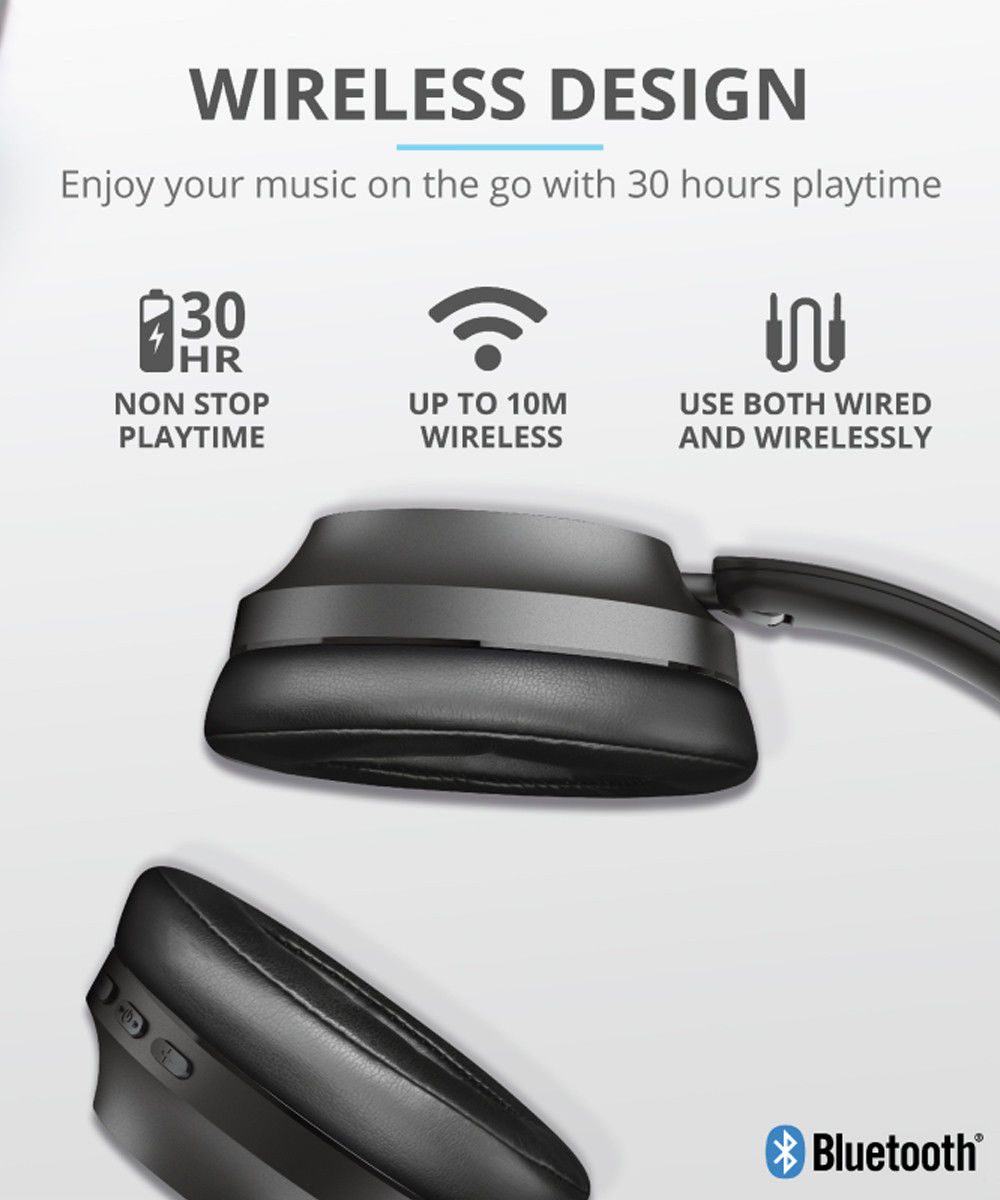 Trust Eaze Bluetooth Over-Ear Volledig Draadloze Koptelefoon Zwart afbeelding 7