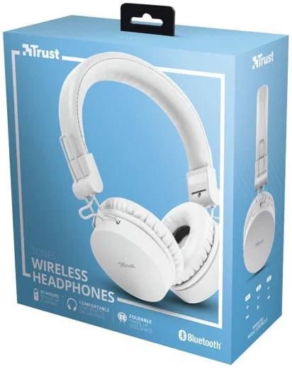 Trust Tones Bedraad/Bluetooth Draadloze On-Ear Koptelefoon Wit afbeelding 15