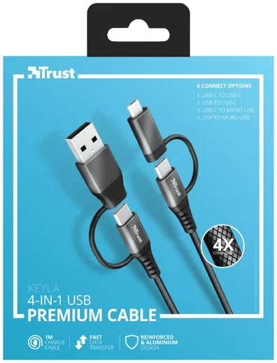 Trust Keyla 4-in-1 USB Data en Oplaad Kabel 1 Meter afbeelding 18