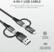 Trust Keyla 4-in-1 USB Data en Oplaad Kabel 1 Meter afbeelding 5