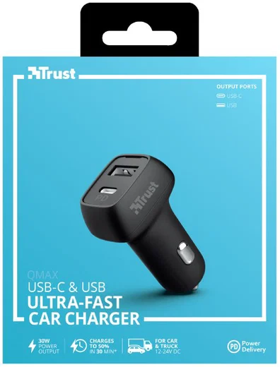 Trust Qmax 30W Autolader Fast Charge USB and USB-C Zwart afbeelding 13