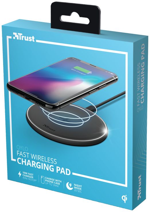 Trust Qylo Draadloze Oplader 10W Fast Charge + MicroUSB kabel 1M Zwart afbeelding 13
