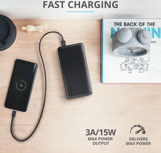 Trust Primo PowerBank 20.000 mAh Fast Charge USB/USB-C Zwart afbeelding 9