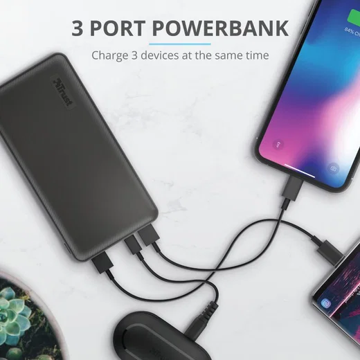 Trust Primo PowerBank 20.000 mAh Fast Charge USB/USB-C Zwart afbeelding 8