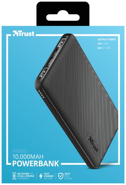 Trust Primo Ultra Dunne USB-C PowerBank 10.000 mAh Zwart afbeelding 17