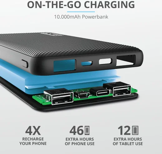 Trust Primo Ultra Dunne USB-C PowerBank 10.000 mAh Zwart afbeelding 8