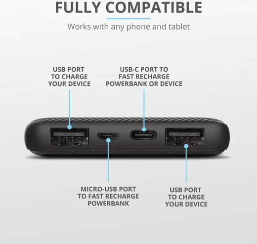 Trust Primo Ultra Dunne USB-C PowerBank 10.000 mAh Zwart afbeelding 10