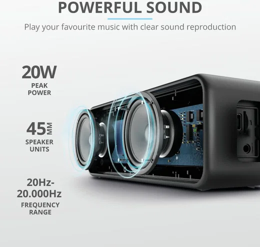 Trust Zowy Max Stylish Bluetooth Wireless Speaker Zwart afbeelding 7