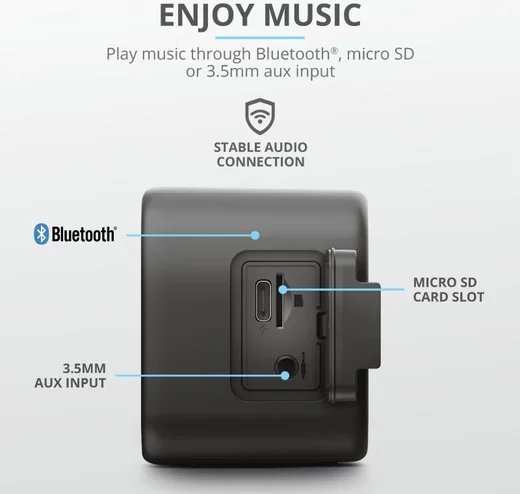 Trust Zowy Max Stylish Bluetooth Wireless Speaker Zwart afbeelding 9