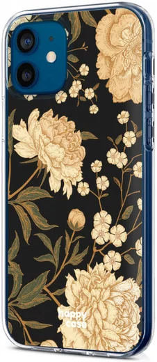 HappyCase iPhone 12 / 12 Pro Hoesje Flexibel TPU Gele Rozen Print afbeelding 6