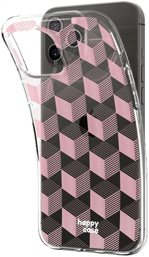 HappyCase iPhone 12 / 12 Pro Hoesje Flexibel TPU Blokjes Print afbeelding 5