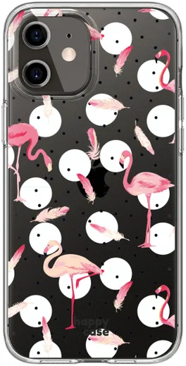 HappyCase iPhone 12 / 12 Pro Hoesje Flexibel TPU Flamingo Print afbeelding 7
