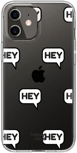 HappyCase iPhone 12 / 12 Pro Hoesje Flexibel TPU Hey Print afbeelding 1