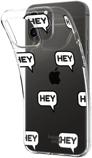 HappyCase iPhone 12 / 12 Pro Hoesje Flexibel TPU Hey Print afbeelding 5