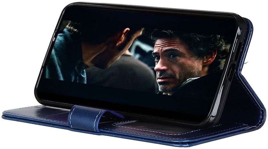 Google Pixel 5 Kunstleer Portemonnee Stand Hoesje Blauw afbeelding 7