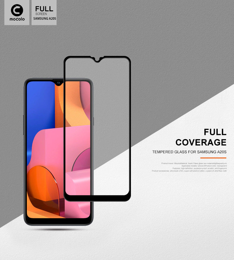 MOCOLO Samsung Galaxy A20s Full Cover Tempered Glass Screen Protector afbeelding 4