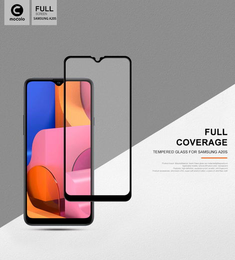 MOCOLO Samsung Galaxy A20s Full Cover Tempered Glass Screen Protector afbeelding 4