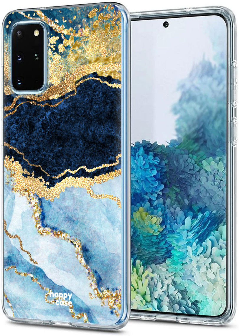 HappyCase Galaxy S20 FE Hoesje Flexibel TPU Blauw Marmer Print afbeelding 2