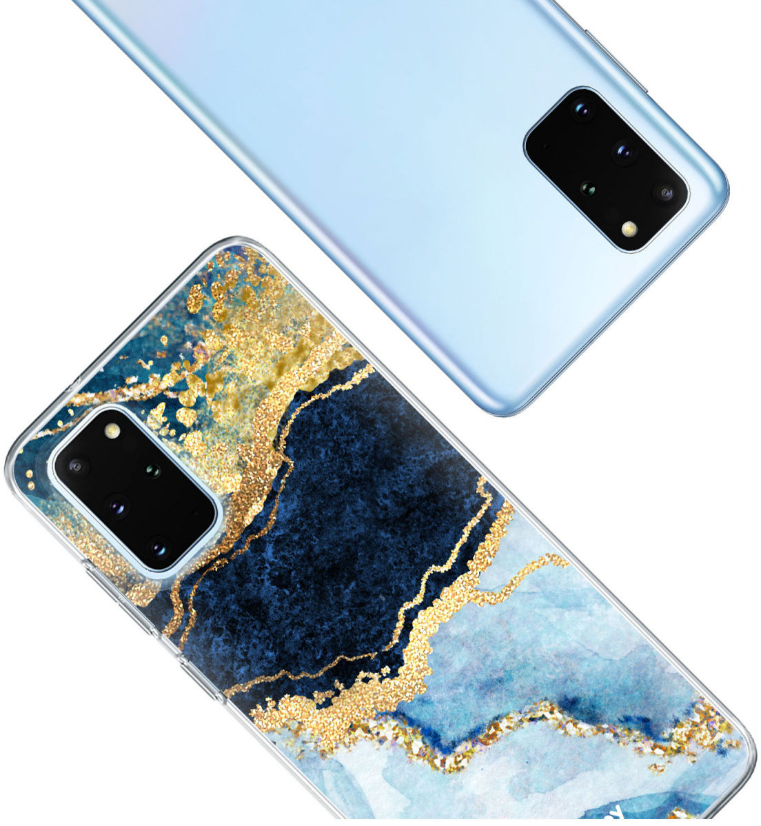 HappyCase Galaxy S20 FE Hoesje Flexibel TPU Blauw Marmer Print afbeelding 7