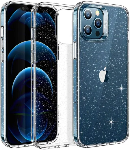 ESR Shimmer Apple iPhone 12 / 12 Pro Hoesje Transparant Glitter afbeelding 1