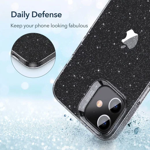 ESR Shimmer Apple iPhone 12 / 12 Pro Hoesje Transparant Glitter afbeelding 5