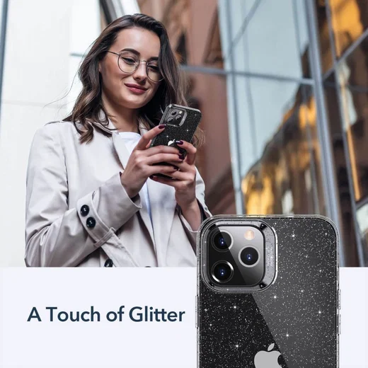 ESR Shimmer Apple iPhone 12 / 12 Pro Hoesje Transparant Glitter afbeelding 10