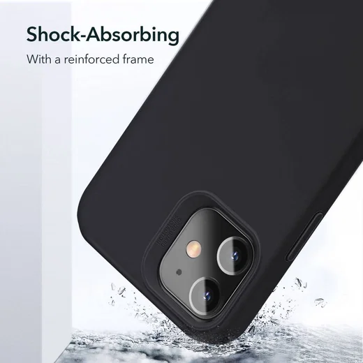 ESR Cloud Apple iPhone 12 Mini Hoesje Siliconen Back Cover Zwart afbeelding 5