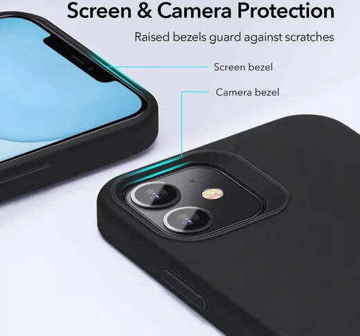 ESR Cloud Apple iPhone 12 Mini Hoesje Siliconen Back Cover Zwart afbeelding 7