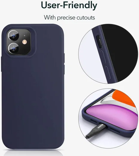 ESR Cloud Apple iPhone 12 Mini Hoesje Siliconen Back Cover Zwart afbeelding 8